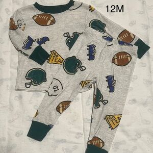 Kids Football Print One Piece Pajama Set